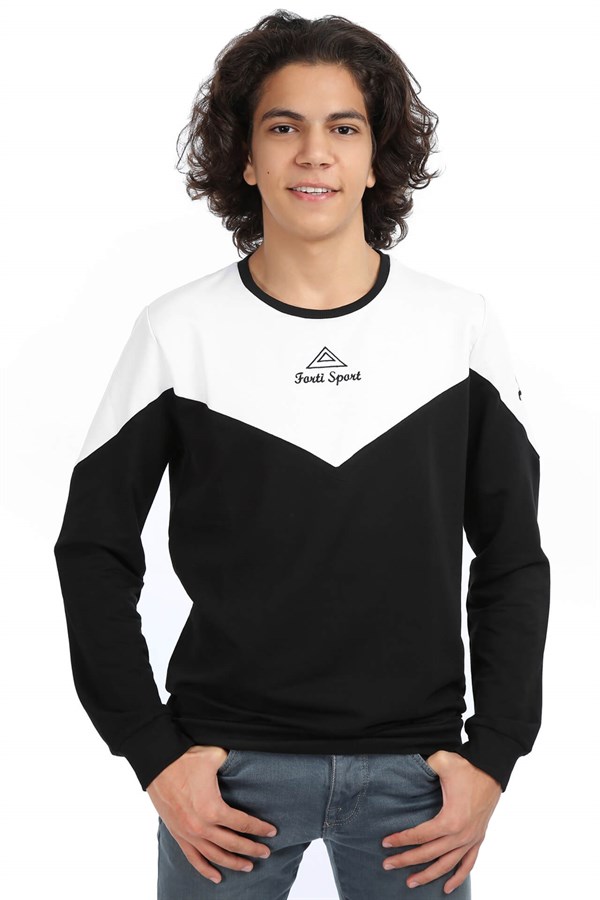 Akbeniz Erkek Siyah Beyaz Sweatshirt 2760