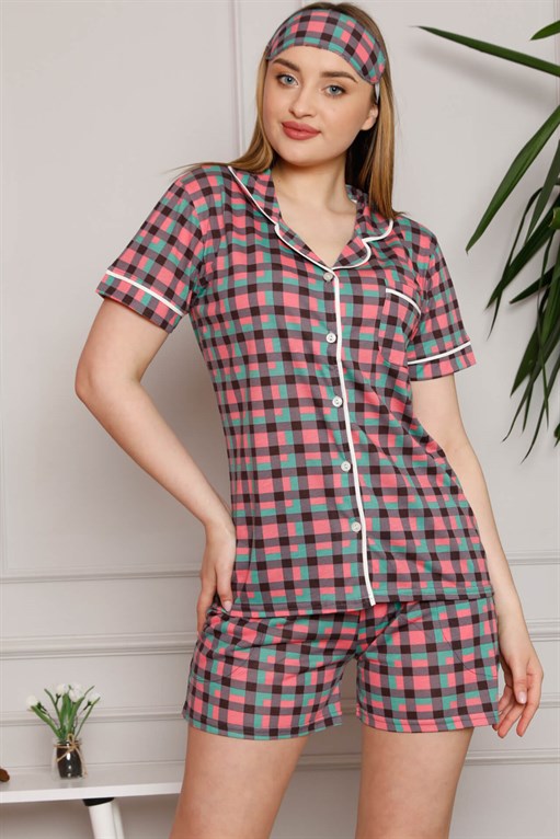 Akbeniz Kadın %100 Pamuk Penye Kısa Kol Şortlu Pijama Takım 4332