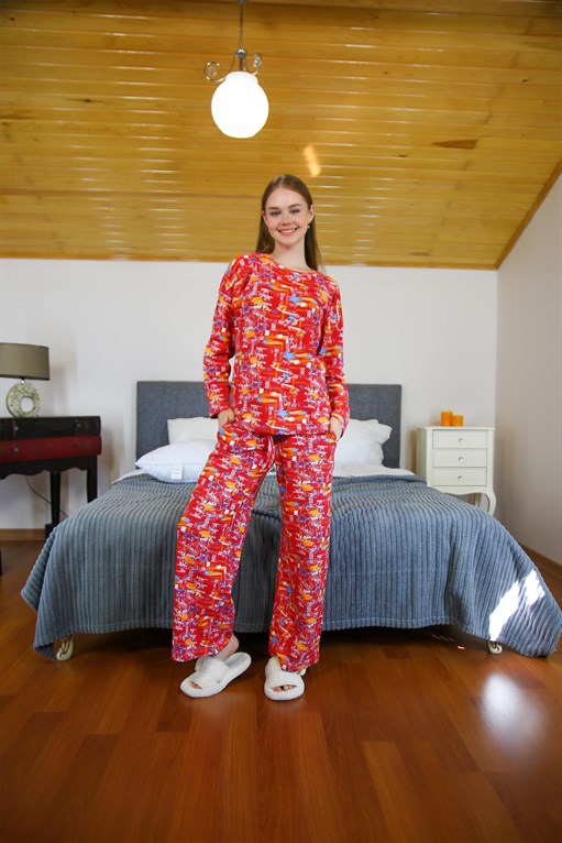 Akbeniz Kadın Penye Bol Paça Pijama Takım 4127