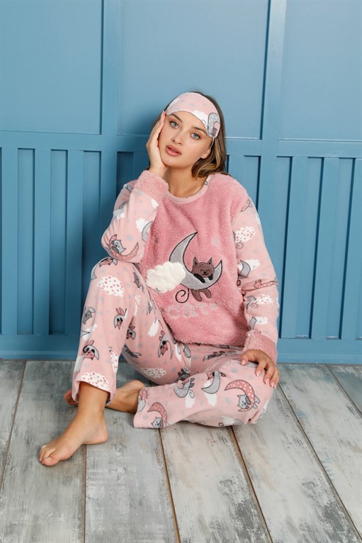 Akbeniz Welsoft Polar Kadın Pijama Takımı 8460