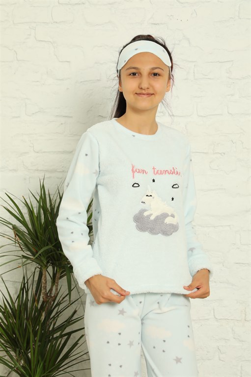 Akbeniz WelSoft Polar Kız Çocuk Pijama Takımı 4584