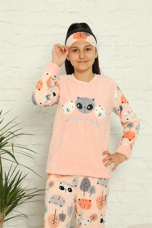 Akbeniz WelSoft Polar Kız Çocuk Pijama Takımı 4578