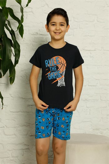 Akbeniz Çocuk Pamuk Şortlu Pijama Takımı 4620