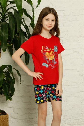 Akbeniz Çocuk Pamuk Şortlu Pijama Takımı 4627