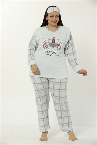 Akbeniz WellSoft Büyük Beden Kadın Pijama Takımı 8045