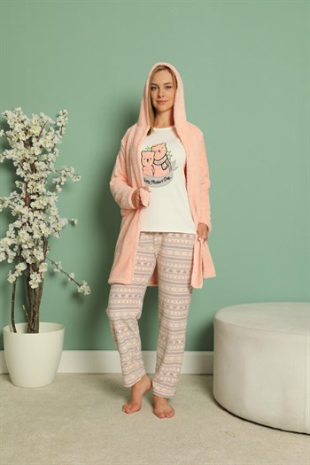 Akbeniz Welsoft Polar Kadın 3'lü Pijama Takımı 808003