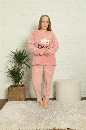 Akbeniz Welsoft Polar Kadın Büyük Beden Pijama Takımı 808010