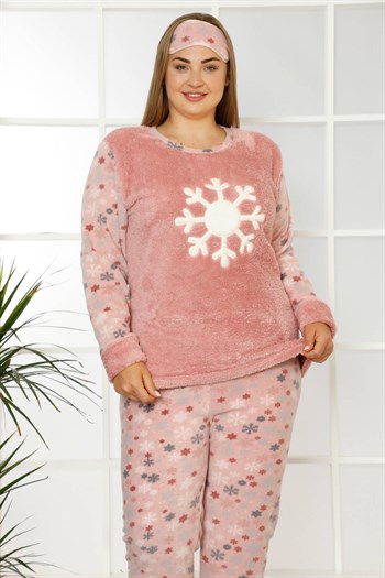 Akbeniz Welsoft Polar Kadın Büyük Beden Pijama Takımı 808016