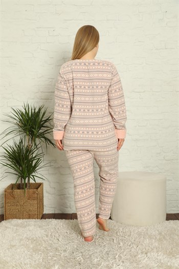 Akbeniz Welsoft Polar Kadın Büyük Beden Pijama Takımı 808013