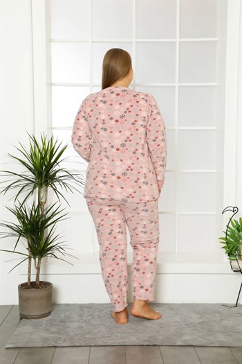 Akbeniz Welsoft Polar Kadın Büyük Beden Pijama Takımı 808016