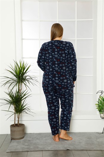 Akbeniz Welsoft Polar Kadın Büyük Beden Pijama Takımı 808015