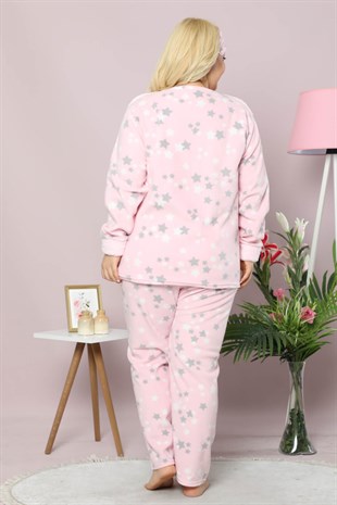 Akbeniz Welsoft Polar Kadın Büyük Beden Pijama Takımı 8074