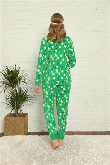 Akbeniz Welsoft Polar Kadın Manşetli Pijama Takımı 8424