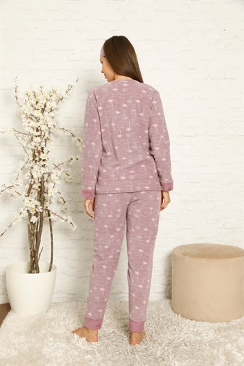 Akbeniz Welsoft Polar Kadın Manşetli Pijama Takımı 8442