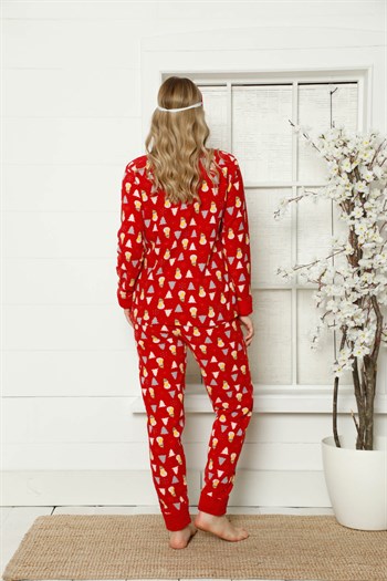 Akbeniz Welsoft Polar Kadın Manşetli Pijama Takımı 8411