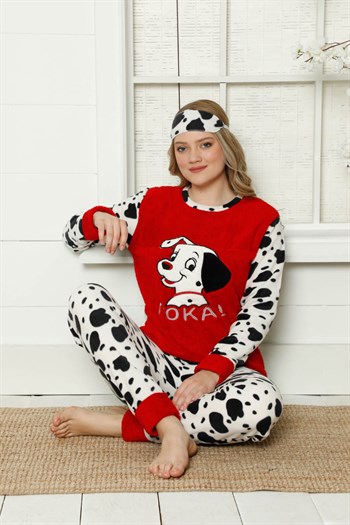Akbeniz Welsoft Polar Kadın Manşetli Pijama Takımı 8412