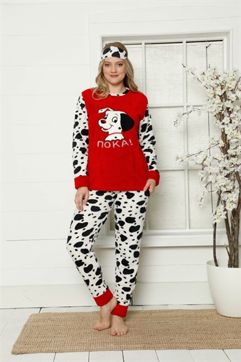 Akbeniz Welsoft Polar Kadın Manşetli Pijama Takımı 8412