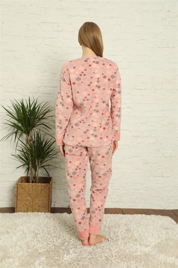 Akbeniz Welsoft Polar Kadın Manşetli Pijama Takımı 8439