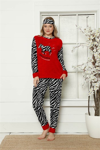 Akbeniz Welsoft Polar Kadın Manşetli Pijama Takımı 8413