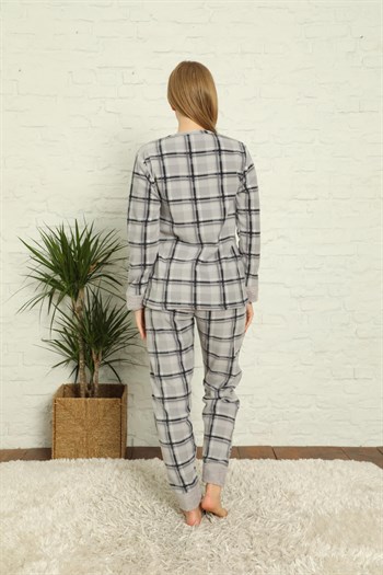 Akbeniz Welsoft Polar Kadın Manşetli Pijama Takımı 8438