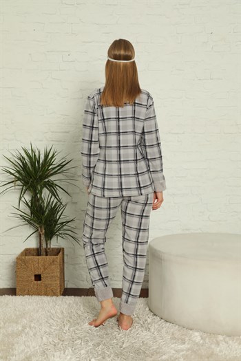 Akbeniz Welsoft Polar Kadın Manşetli Pijama Takımı 8433