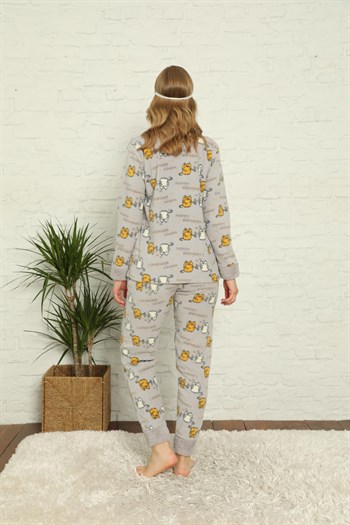 Akbeniz Welsoft Polar Kadın Manşetli Pijama Takımı 8426