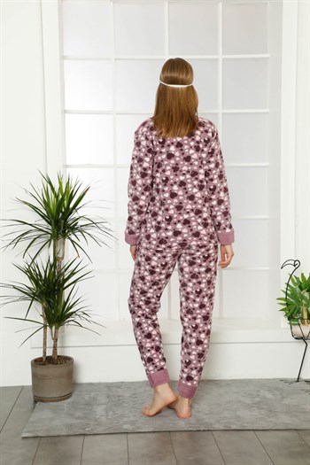 Akbeniz Welsoft Polar Kadın Manşetli Pijama Takımı 8407