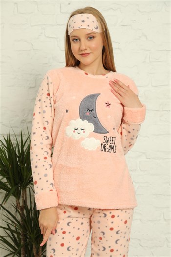 Akbeniz Welsoft Polar Kadın Manşetli Pijama Takımı 8436