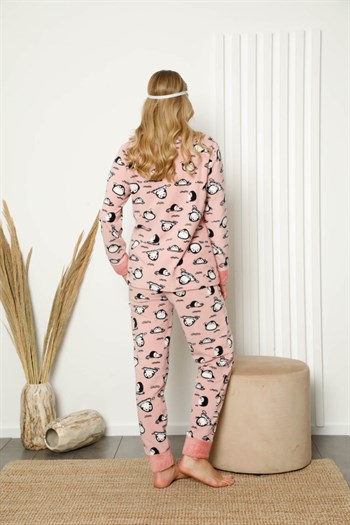 Akbeniz Welsoft Polar Kadın Manşetli Pijama Takımı 8418