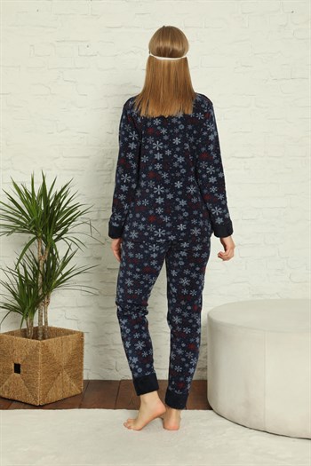 Akbeniz Welsoft Polar Kadın Manşetli Pijama Takımı 8423