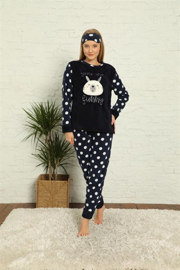 Akbeniz Welsoft Polar Kadın Manşetli Pijama Takımı 8400