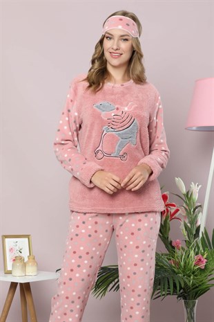 Akbeniz Welsoft Polar Kadın Pijama Takımı 8075